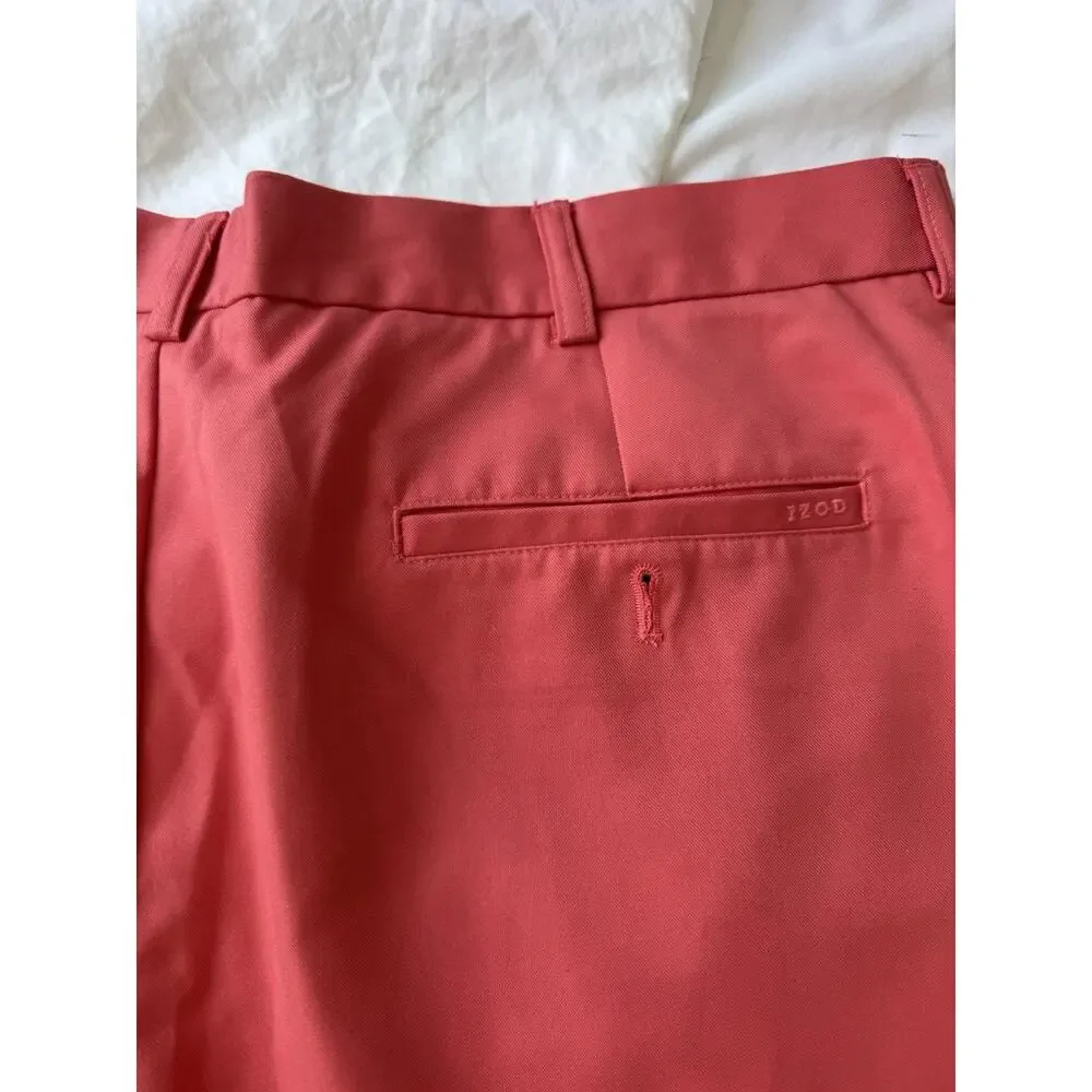 Vintage 90s Mens 38 Pleated Front Salmon Prep Old Money Golf Short Izod Pink